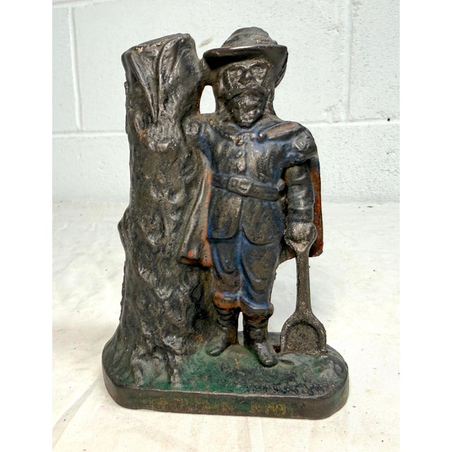 1900 - 1909 Rare Antique 1901 Cast Iron Captain Kidd Ives, Blodgett & Clapp Still Coin Bank For Sale - Image 5 of 14