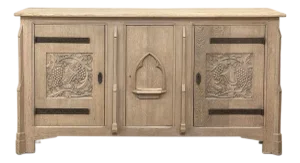 Antique Gothic Revival Stripped Oak Buffet