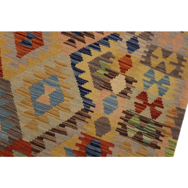 1990s Navaho Kilim Ariel Tan Brown Wool Rug - 4'8" X 6'8" For Sale - Image 4 of 7
