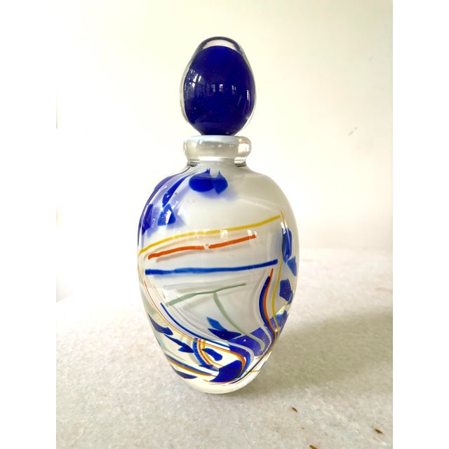 American Vintage Art Glass Decanter Signed For Sale - Image 3 of 5
