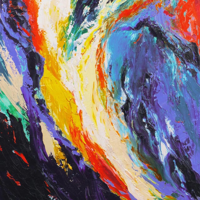 'Perroquets' by Rosemary Hornak, 1992 Expressionist Oil, Parrots, Detroit Woman Artist For Sale In Monterey, CA - Image 6 of 7