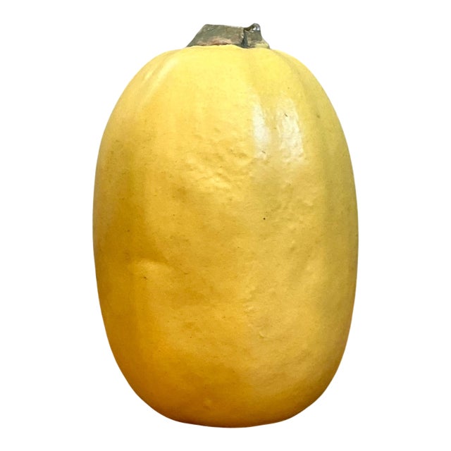 Vintage Yellow Earthenware Gourd For Sale