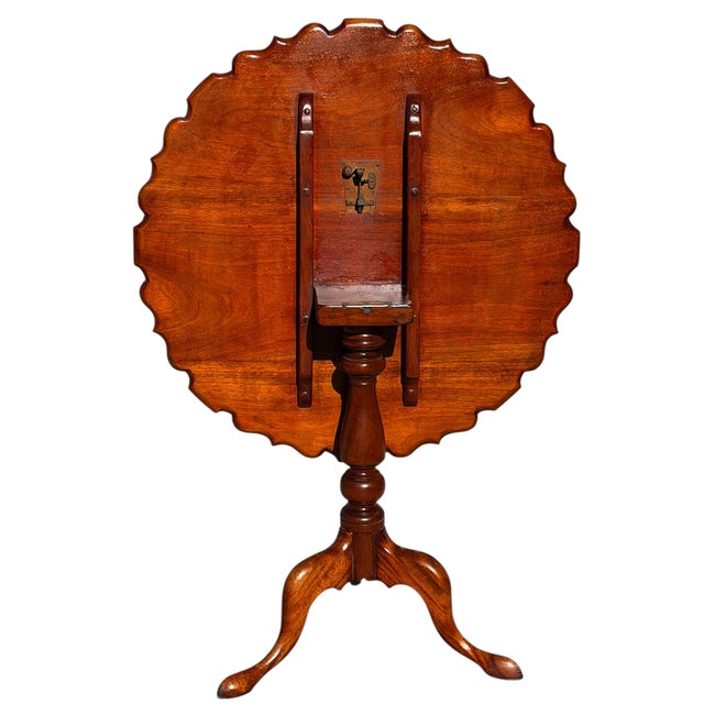 19th Century Antique American Chippendale Mahogany Tilt Top Pie Crust Table For Sale - Image 5 of 5
