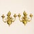 Beautiful pair of antique French gilt gold three branch wall sconces in wonderful original condition with all the...