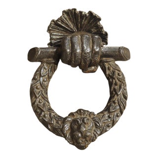 19th Century English Cast Iron Door Knocker, the Wreath of Victory For Sale
