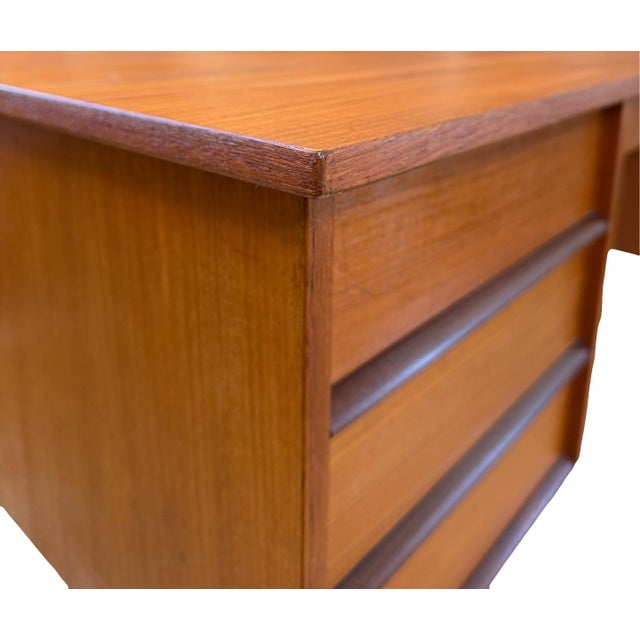 1960s Danish Modern Teak Executive Desk For Sale - Image 11 of 13