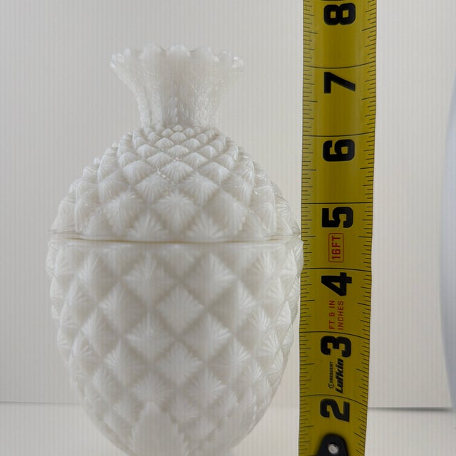 Glass 19th-Century French Portieux-Vallerysthal Milk Glass Pineapple Lidded Dish/Box For Sale - Image 7 of 9