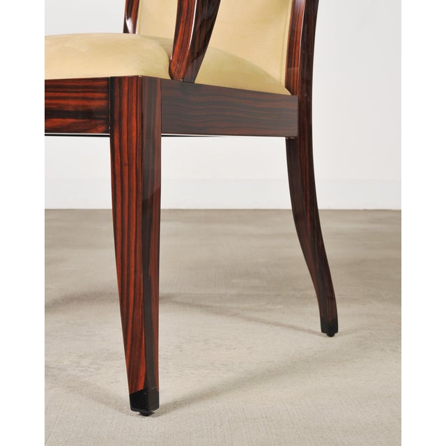 Set of Eight French Art Deco Style Macassar Ebony Dining Chairs For Sale - Image 14 of 18