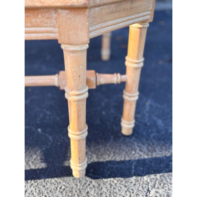 Wood Beautiful Vintage Mid-Century Faux Bamboo Coffee Table With Glass Top For Sale - Image 7 of 7
