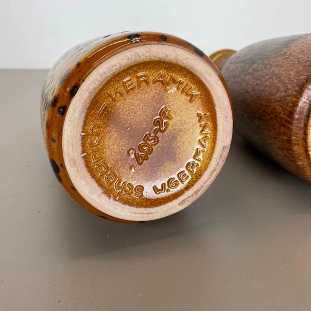 Multi-Color Pottery Fat Lava Vases from Scheurich, 1970s, Set of 2 For Sale - Image 18 of 18