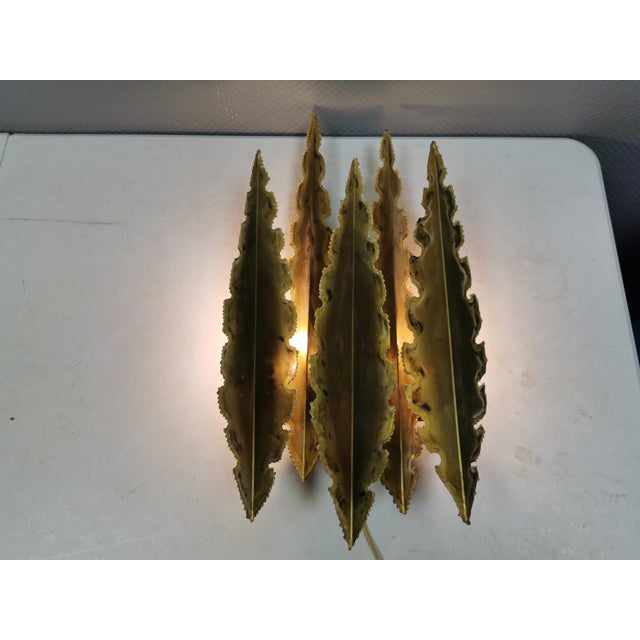 Large Brutalist Brass Wall Lamp by Svend Aage Holm Sørensen for Holm Sørensen & Co., Denmark, 1960s For Sale - Image 6 of 14