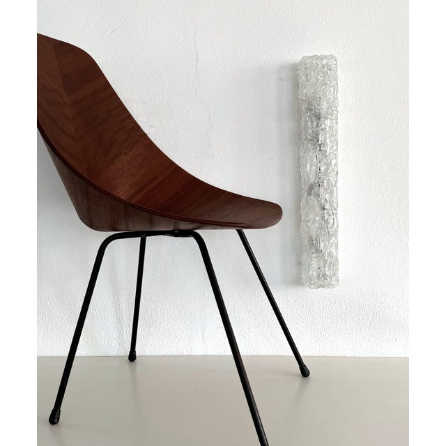 Large Mid-Century Ice Glass Mirror Wall Sconces in Textured Art Glass from Limburg, 1970s, Set of 2 For Sale - Image 3 of 14