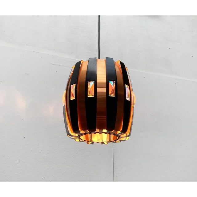 Mid-Century Danish Copper & Black Metal and Prism Pendant Lamp by Werner Schou for Coronell Elektro For Sale - Image 18 of 18