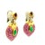 Vintage 1980s 18k Gold Ruby Emerald & Diamond Drop Earrings, Pair For Sale - Image 4 of 11