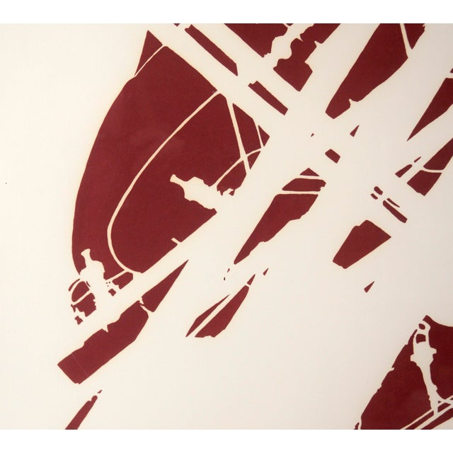 Contemporary "Poles" Minimalist Abstract Lithograph on Paper by Arnold Mesches For Sale - Image 3 of 10