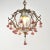 Vintage Petite European Brass and Ceramic Rose Chandelier For Sale - Image 4 of 14