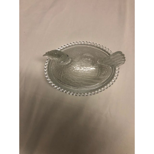 1980s Vintage 1980s Glass Chicken Figure Bowl or Candy Dish For Sale - Image 5 of 12