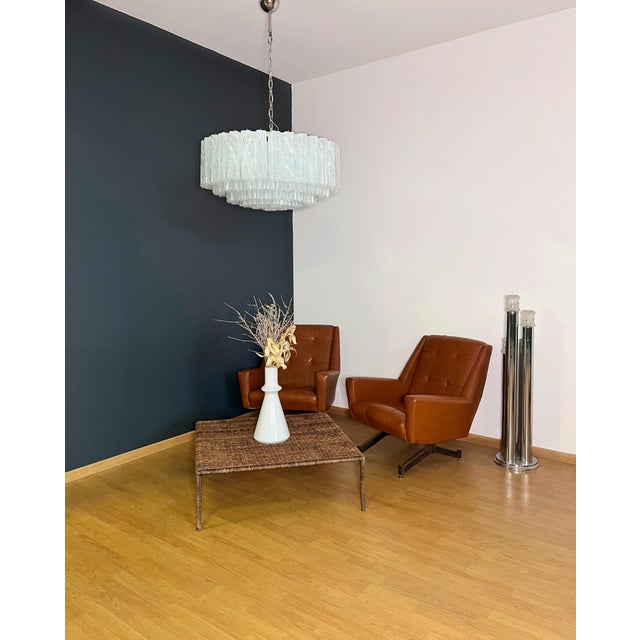 Mid-Century Modern Large Murano Glass Chandelier in White Alabaster Glass Tube, 1990s For Sale - Image 3 of 18