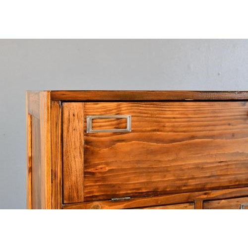 Bank of Pine Workshop Drawers, 1940s For Sale - Image 9 of 13