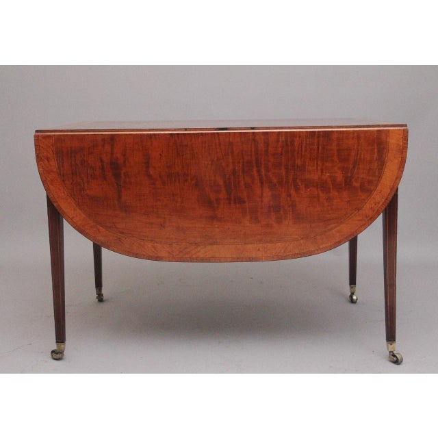 Large Antique Inlaid Mahogany Pembroke Table, 1810 For Sale - Image 13 of 15