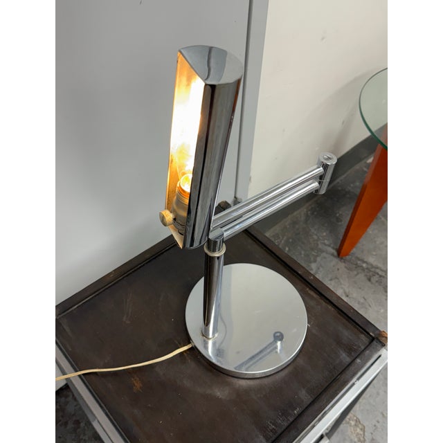 Late 20th Century Vintage Koch & Lowy Articulating Swing Arm Chrome Desk Lamp For Sale - Image 5 of 12