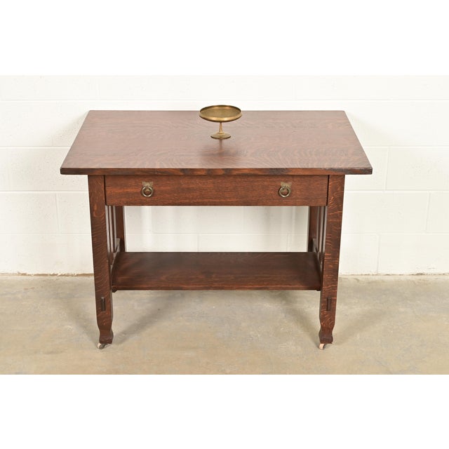 Tiffany Studios New York Bronze Doré Pedestal Bowl or Compote Dish With Greek Key Design For Sale - Image 10 of 11