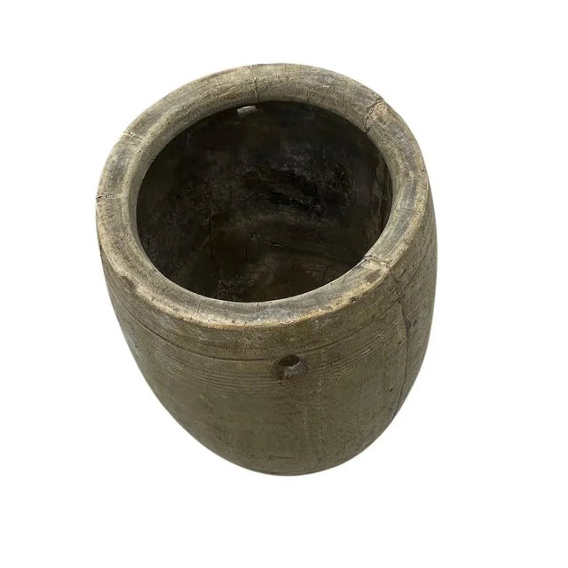 1950s Vintage Indian Wood Vessel For Sale - Image 5 of 5