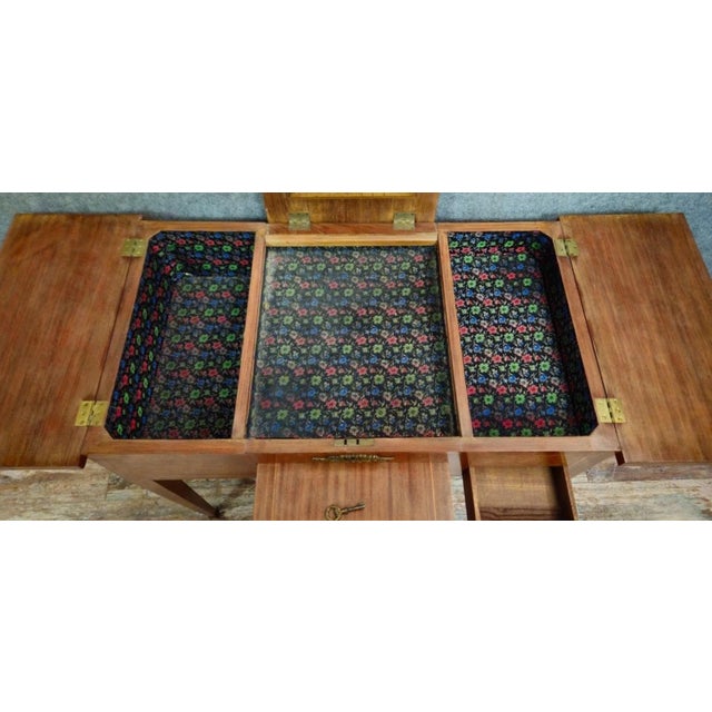 Antique Louis XVI Wooden Dressing Table with Mirror For Sale - Image 9 of 11