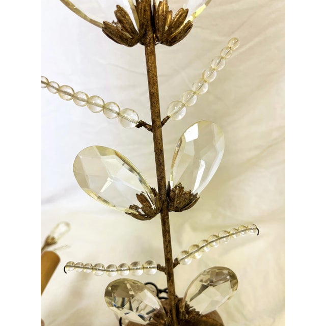 'Fine Art Lamps' Tole and Crystal Teardrop 2-Arm Wall Sconces- a Pair For Sale - Image 9 of 13