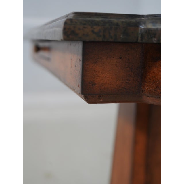 Maitland Smith Attributed Marble Top Continental Occasional Table For Sale - Image 14 of 17