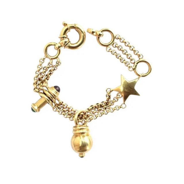 14k Gold Charm Bracelet Vintage For Sale - Image 10 of 10