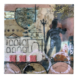 Contemporary Abstract Encaustic "Inspired by Bologna #1" by Therese Cook