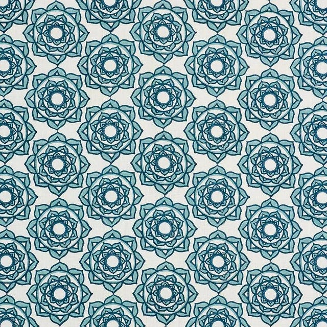 A repeating rosette pattern that celebrates the timeless romance of rose motifs. Hand-block printed in India by master...