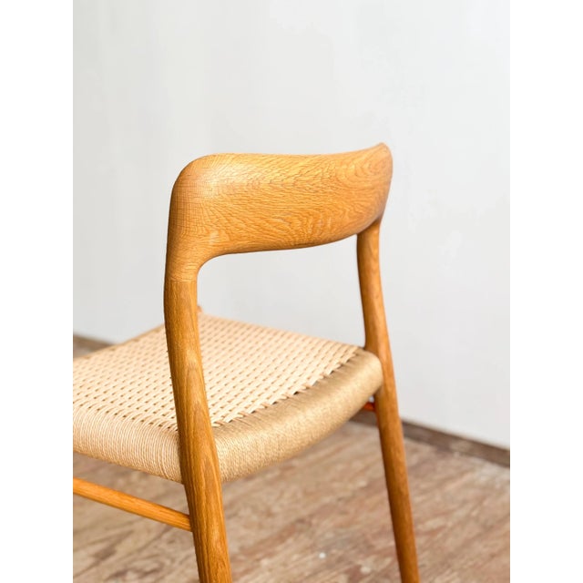 Set of Mid-Century Modern Danish Model 75 Chairs in Oak by Niels O. Møller for J.L. Mollers Møbelfabrik, 1950s For Sale - Image 9 of 18
