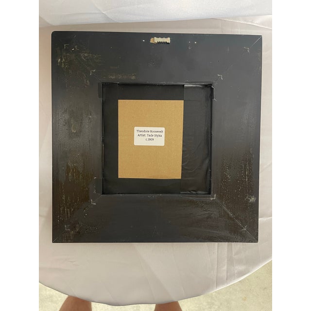 Plastic Hand-Textured Theodore Roosevelt Portrait Print After Tade Styka in Gilt Frame For Sale - Image 7 of 11