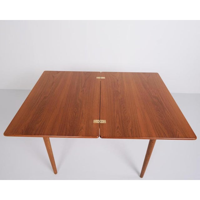 Andreas Tuck Teak and Oak Dining Table with Built-in Storage by Hans J. Wegner, 1960s For Sale - Image 4 of 13