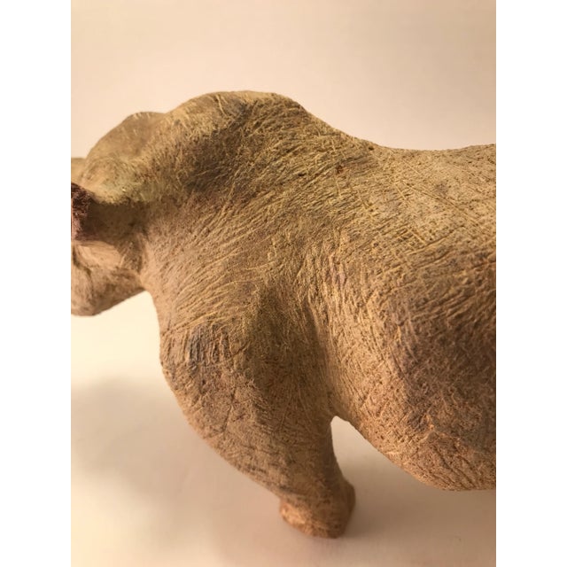 Mid-Century African Hand Chiseled Stone Carving Rhino Figurine For Sale In Los Angeles - Image 6 of 9