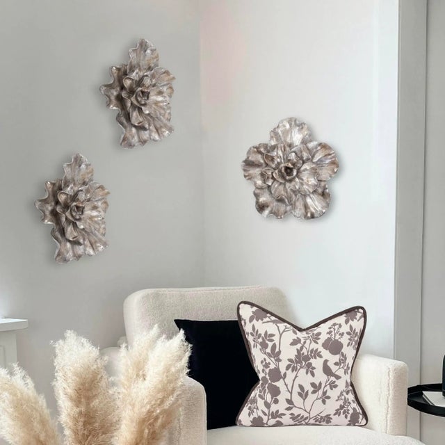 Silver The Silver Resin Camellia For Sale - Image 8 of 9