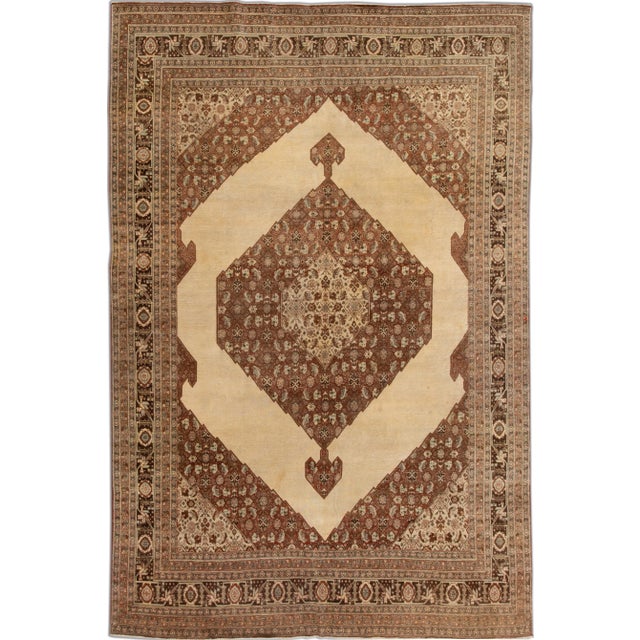 Early 20th Century Antique Persian Tabriz Rug 7 X 11 For Sale - Image 11 of 11