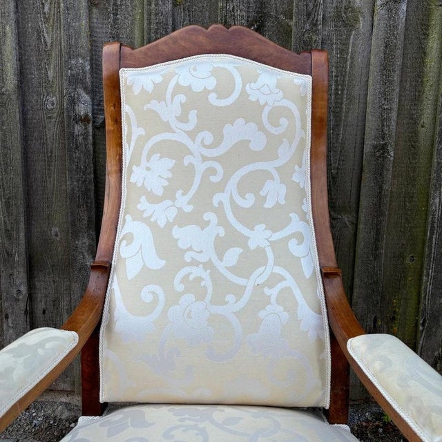 Metal French Voltaire Armchair in Walnut, 1850 For Sale - Image 7 of 15