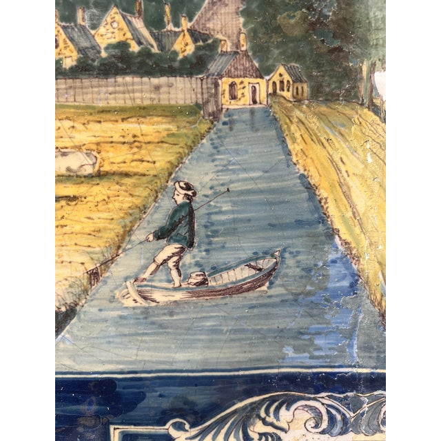 Blue Monochrome Delftware Plaque, 18th Century For Sale - Image 10 of 17