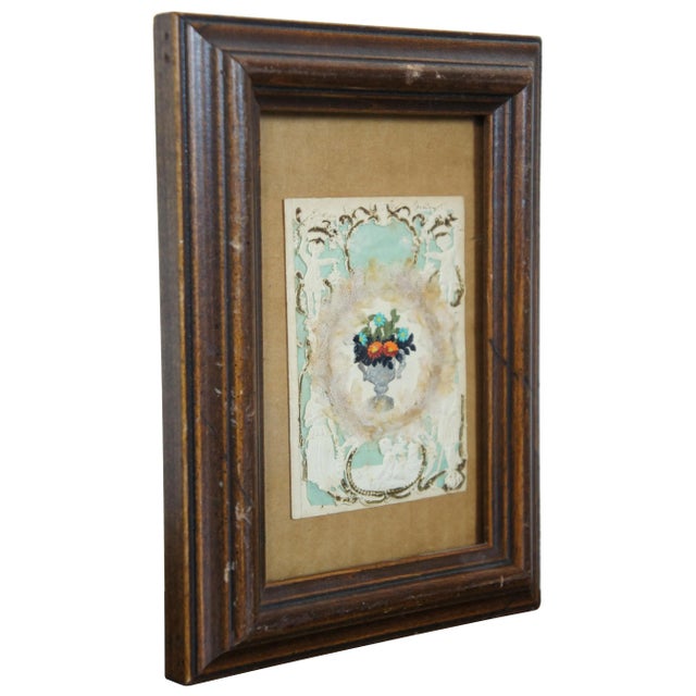 Antique framed Victorian Valentine to Miss Annie Webster with Cousin Mary Lou, 1859, from Mary. Front features an embossed...