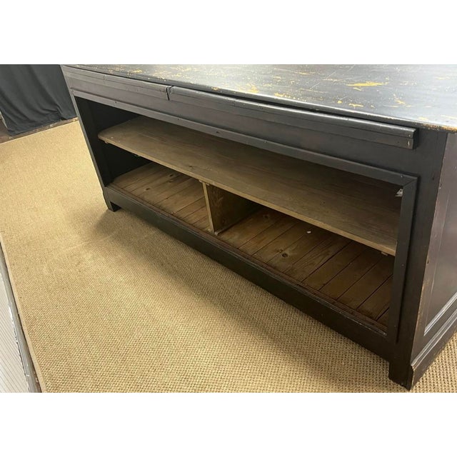 Wood French Black Painted Store Counter With Mirror Top For Sale - Image 7 of 9