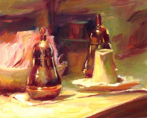 Sugar, Sugar by Pam Ingalls | Oil on Board Still Life of Sugar and Shakers