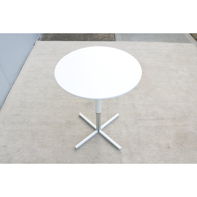 Modern Davis Furniture Height Adjustable White Round Occasional Side Table, New For Sale - Image 11 of 18