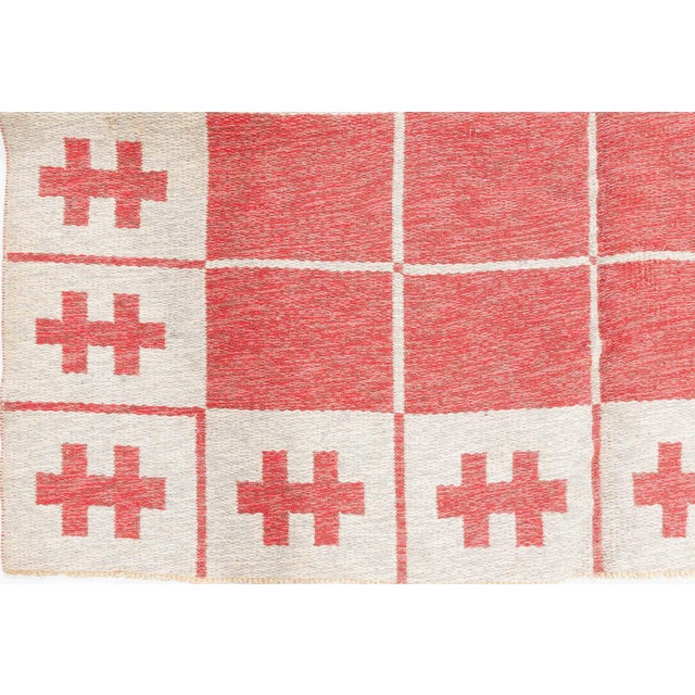 Mid-Century Modern Doris Leslie Blau Vintage Swedish Reversible Flat-Weave Wool Rug For Sale - Image 3 of 8