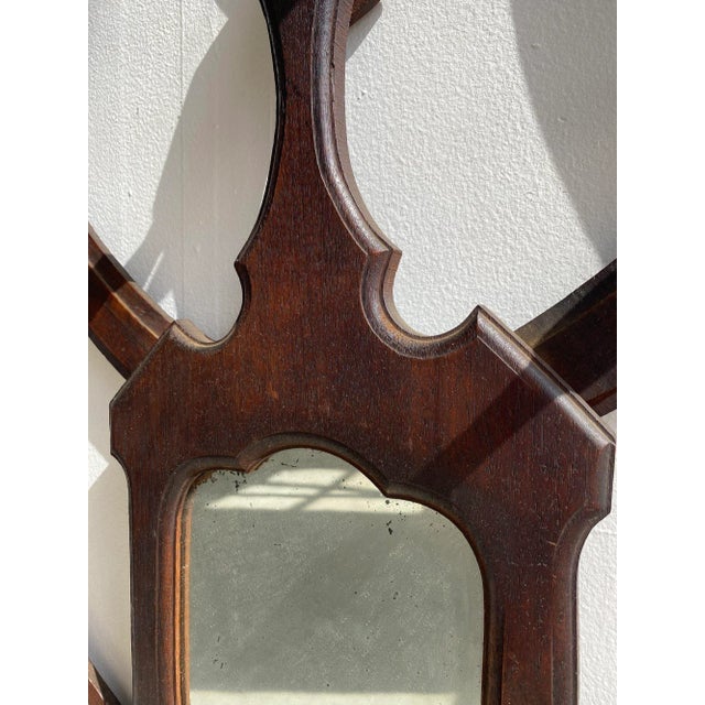 Brown Rare Antique Victorian Folding Walnut Wall Rack With Mirror, Circa Mid-Late 19th Century For Sale - Image 8 of 13