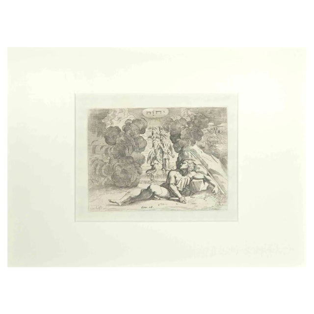 Giovanni Lanfranco, Genesis 28, Old Testament Story, Etching, 1607 For Sale