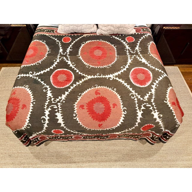 Large Antique Uzbeck Suzani For Sale - Image 4 of 4