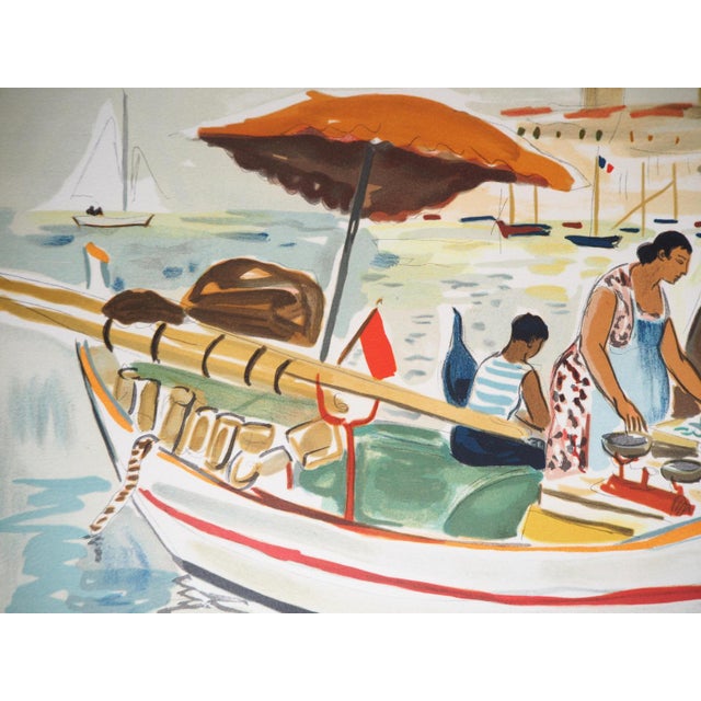 Yves Brayer, Merchants of the Old Port, Original Signed Lithograph For Sale - Image 5 of 7